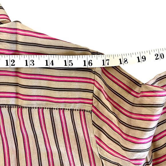 Tommy Bahama Womens Striped Button-Up Shirt Size 8 Cotton & Silk Blend EUC - Picture 13 of 16